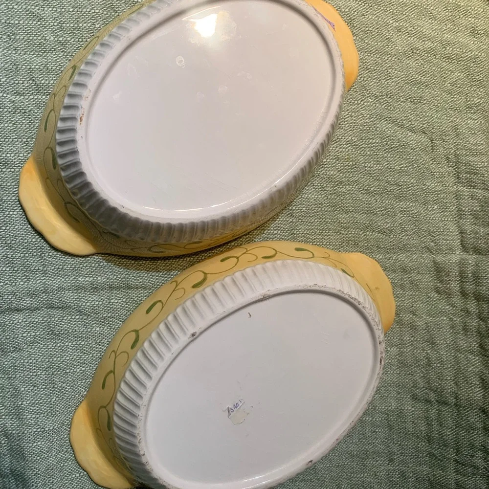 Navy and Cream Ceramic Baking Dishes set of two, small - Picture 2 of 6